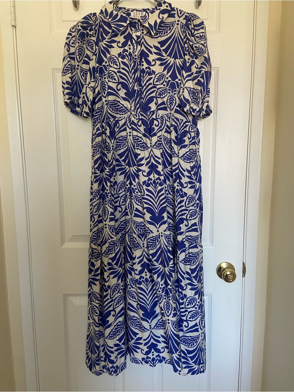 TCEC Blue and White Floral Maxi Dress